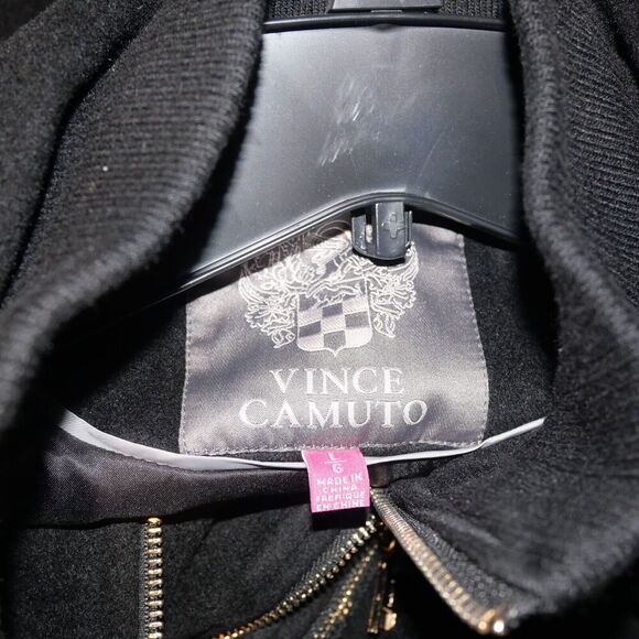 NEW Vince Camuto Women's Large Belted Wool Blend Midi Trench Coat Winter Black - Picture 3 of 11